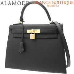 HERMES(エルメス) ケリー28(外縫い) ノワール ブラック黒 ヴォーエプソン ゴールド金具 A刻印 ハンドバッグ ショルダー 肩掛け 2WAY レディース 40802149512【中古】【アラモード】 HERMES(エルメス) ケリー28(外縫い) ノワール ブラック黒 ヴォー