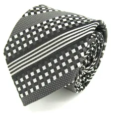 パーフェクトスーツ ブランド ネクタイ シルク ストライプ柄 チェック柄 ドット柄 メンズ ブラック P.S.FA 【中古】