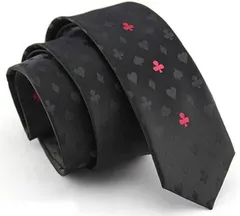 bubu o_hana(ブブ オーハナ) ネクタイ ナロータイ ナローネクタイ ビジネス フォーマル メンズ 細め 黒 トランプ 柄 5.5cm( 黒 トランプ 柄 5.5cm,  フリーサイズ)