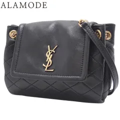 SAINT LAURENT PARIS(サンローランパリ) ノリータ ミニ ショルダーバッグ チェーンショルダー クロスボディ 肩掛け 斜め掛け キルティング ラムスキン ブラック黒 6727381EL071000 40802159996【アラモード】