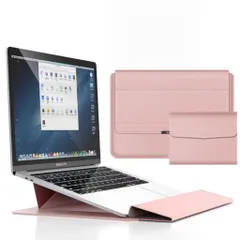 Smorniy 【折り畳み式】ノートパソコン ケース PCスタンド機能 薄型 2022年新型 M2 Macbook Pro/Macbook Air ケース 13 インチ 耐衝撃 撥水  Macbook Air/Pro 13~14インチ 対応  (ピンク)