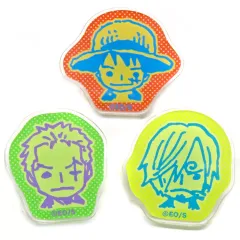 【中古】バッジ・ピンズ モンキー・D・ルフィ＆ロロノア・ゾロ＆サンジ アクリルminiバッジ3個セット 「ワンピース」