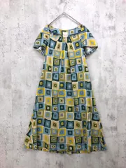 美品 Sybilla シビラ 日本製 総柄 半袖 ワンピース sizeM/ブルー系 ■◆ レディース