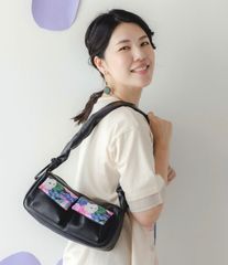 スカラー scolar 152684：アート・ネコ花柄 2柄展開シアーパンツ