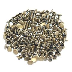 【ラスト1点！】大 両面カシメ 足並 頭9mm 足9mm 金具屋さん.com アンティークゴールド 100個セット