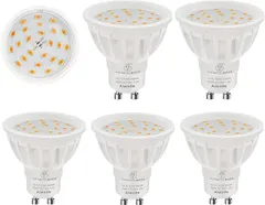 Aiwode GU10 LED電球 GU10口金LEDスポットライト 5.5W 50-60W形相当 非調光器対応 RA＞85 広角120度 高輝度600LM PSE認証済(昼光色6000K,  6個セット)