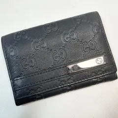 【送料無料】GUCCI/グッチ/カードケース/ブラック/名刺入れ/レザー/GG柄/中古品