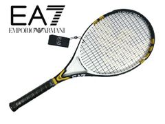 EA7 エンポリオ アルマーニ バックパック EA7 EMPORIO ARMANI 276199 CC199 00020 BLACK TENNIS RACKET+COVER カバー付き EA7 トレインロゴ入り ブラックXホワイトXゴールド 硬式テニスラケット