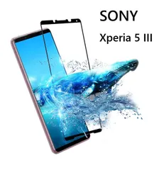Sony Xperia 5 III SO-53B/SOG05用 2.5D 強化ガラス 液晶フィルム 保護シート 高透過性 耐衝撃 硬度9H 極薄0.33mm ラウンドエッジ加工 飛散防止 気泡ゼロ  ブラック
