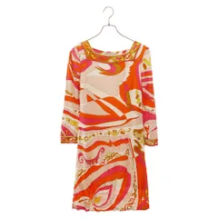 EMILIO PUCCI (エミリオプッチ) 総柄デザイン 長袖ワンピース ピンク レディースのサムネイル