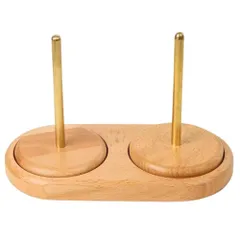 JUSTVEL ヤーンホルダー 毛糸 スタンド 毛糸ホルダー 【2色編みも簡単】 回転糸ホルダー 収納 回転 編み物 糸ラック シングル ダブル 木製 