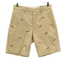 POLO RALPH LAUREN ポロラルフローレン ブルドッグ刺繍 チノショートパンツ W28 ベージュ CLASSIC FIT メンズ 古着