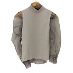 FRAY I.D(フレイアイディー) 24SS シャツレイヤードニットトップス レディース ONE SIZ 中古 古着 1235 FRAY I.D / フレイアイディー シャツレイヤードニットトップス