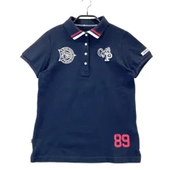 サイズ：1 PEARLY GATES パーリーゲイツ 30風年 半袖ポロシャツ ワッペン  ネイビー系 [240101503281] ゴルフウェア レディース ストスト