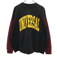 ユニバーサルオーバーオール 長袖 スウェット トレーナー M ブラック UNIVERSAL OVERALL 裏起毛 メンズのサムネイル