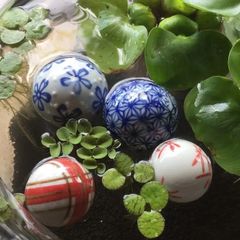 ＊浮球＊ 4点  陶器 浮き球 浮き玉 置物 睡蓮鉢 メダカ鉢 ビオトープ