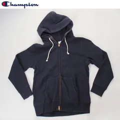 Champion CW-J105 チャンピオン ジップパーカー 厚手 裏起毛 シンプル ワンポイント ロゴ ジップフーデッドスウェット パーカー CHAMPION チャンピオン USED ジップアップパーカー ネイビー 暖かい あったか ゆったり カジュアル