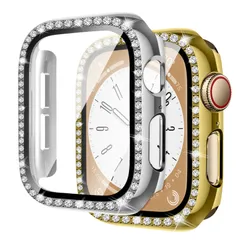 【即日発送】ガラスフィルム、コンパチブル watch watch アップルウォッチ アップルウォッチ apple apple se、レディース/メンズ、コンパチブル スクリーンプロテクター 4 6 5 series ケース（シルバ-ゴールド） カバー カバー