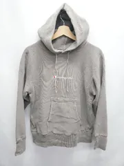 ◇ ⊇ Champion チャンピオン 裏起毛 長袖 プルオーバーパーカー サイズM チャコールグレー レディース E  【1507010013048】