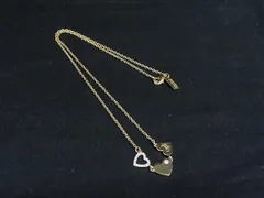 ■美品■ COACH コーチ 3連ハート ネックレス ペンダント アクセサリー レディース ゴールド系 DI9095