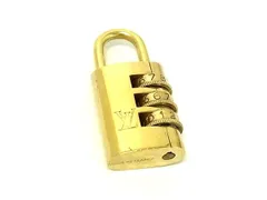 ■美品■ LOUIS VUITTON ルイヴィトン ダイヤルロック式 カデナ 南京錠 パドロック 鍵 チャーム ゴールド系 DB1779