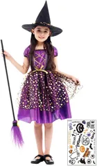Ptika ハロウィン 仮装 子供 魔法使い 魔女 コスプレ キッズ 子ども 衣装 Mサイズ 身長110～120cm(Mサイズ（身長110～120cm）)