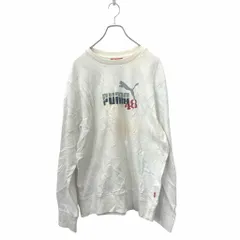 プーマ プリントスウェット ロゴスウェット L サイズ プーマ ホワイト 古着卸 アメリカ仕入 t2406-3033