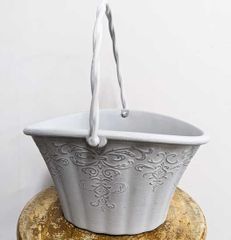 シックバスケットプランター　合成樹脂（持ち手可動）