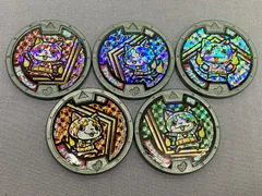 【コード保証無し】妖怪ウォッチ 宝石ニャン 妖怪メダル 5枚セット ルビーニャン サファイニャン ダイヤニャン トパニャン エメラルニャン　810 Yo-kai Watch