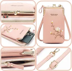 未使用 スマホポシェット サーモンピンク 3way財布 縦型 軽量