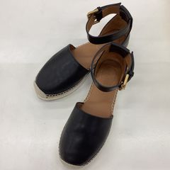 中古 レディースエスパドリーユサンダル シーバイクロエ SeeByChloe ブラック 牛革 アンクルベルトフラットソール SB26150 サイズ35 22.5cm 元箱つき MS0005