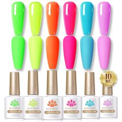 【特価商品】6色 10ml UV/LED対応 レッド グリーン ポリッシュタイプ イエロー 春夏ネイル ネイル セルフネイルバレンタインネイル カラージェル ネオンカラー Modern 蛍光カラー ジェルネイルカラーセット City PRETTY BORN