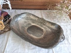 フランス アンティーク　装飾付き　銀メッキ　クリストフル　トレー　　1900年