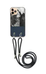 iPhoneX iPhoneXS  アイフォンX アイフォンXS スマホケース ショルダーストラップ 紐 付き 山 登山 山脈 自然 アウトドア マウンテン モノクロ写真 白黒写真 かっこいい ネイビー カラー03のサムネイル
