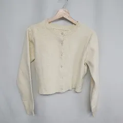 ◇ ⊇ rectangle　レクタングル 丸首 長袖 ブラウス サイズM アイボリー レディース E  【1409100057232】