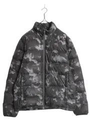 【お得なクーポン配布中!】 ノースフェイス ナイロン ダウン ジャケット メンズ L / The North Face 550フィル ブルゾン ハイネック キルティング 迷彩 総柄 ブラック