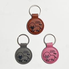 ワンちゃん好きの方へ！プレゼントにも◎【皮製レーザー彫刻チャーム】～ミニチュアダックスフンド～オリジナルデザイン
