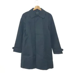 美品✨ヨーコチャン ノーカラーコート ダブルフェイス ファー 紺×ベージュ 38 中古・古着通販】YOKO CHAN (ヨーコチャン) ノーカラーコート