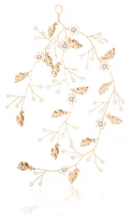 ヘッドドレス ウェディング ヘアーアクセサリー ビンテージ ゴールド ラインストーン リーフ フラワー 花嫁 ヘッドアクセ 髪飾り ブライダル 結婚式 成人式 卒業式 ビンテージ 和装 洋装 