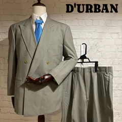【美品】D'URBAN ダーバン スーツ セットアップ 大きめストライプ Lサイズ  グレー MS-176