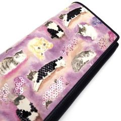 和 マンハッタナーズ ネコ 猫 和柄 和風 レザー 牛革 長財布 新品 日本 