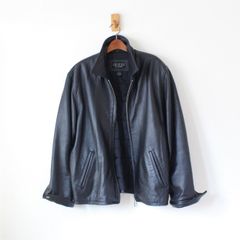 GUESS CLASSIC ゲス 90s  ナッパラムレザー スポーツジャケット 中国製 黒 S 大きめ （w-1420719）