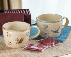 ペアスープマグ  Forest シマリス青い鳥 　北欧   食器 キッチン用品  食器コーヒーお茶 おしゃれ　贈り物　母の日 父の日 ギフト お祝い プレゼント322-020Y/322-025Y