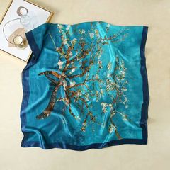 【送料無料】ターコイズプラムツリーシルクタッチショール90cm*180cm
