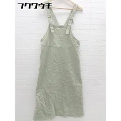 ◇ GLOBAL WORK コーデュロイ ノースリーブ 膝下丈 ジャンバースカート サイズFREE ライトグリーン系 レディース 【中古】 【1102030048508】