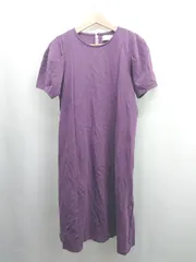 ◇ ◎ Θ index 無地 半袖 膝下丈 ワンピース サイズM パープル系 レディース E  【1506230029105】