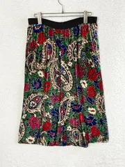 未使用 ISABEL MARANT  イザベルマラン 38 グリーン調 フラワー総柄ベロアフレアスカートのサムネイル