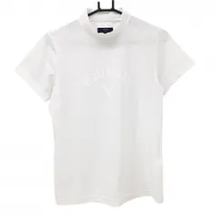 【超美品】キャロウェイ 半袖ハイネックシャツ 白 フロントロゴ レディース L ゴルフウェア Callaway