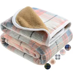 HAPGO ひざ掛け ブランケット 大判 選べる5色2サイズ 4way 着る毛布 ボタン付き 改良 防寒対策 あったか チェック柄 おしゃれ 吸湿保温 抗菌加工 静電気防止 洗濯可能 手触り 家・オフィス・アウトドア・車・出張 などに適用 通年使用 (ピン 1