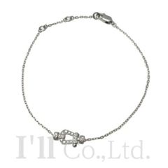 FRED　フレッド　フォース10　ブレスレット　スモールモデル　6B0225　750WG　24Pダイヤモンド　ブランドジュエリー　アクセサリー　Au750　K18WG　ホワイトゴールド　18金　パヴェ　チェーン　SM【中古】【75989】
